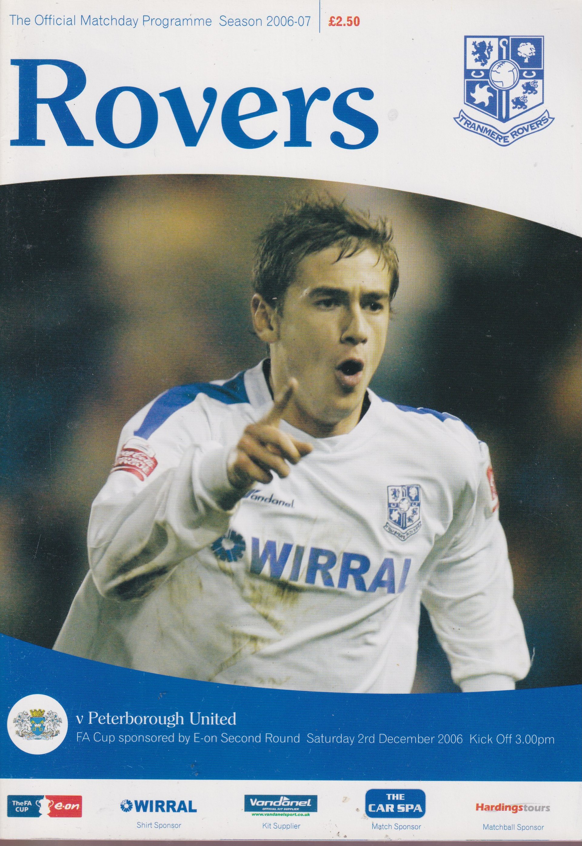 Tranmere Rovers v Peterborough United match programme